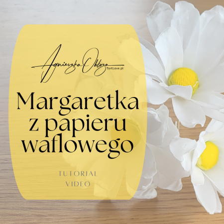 Kwiat Margaretka z papieru waflowego